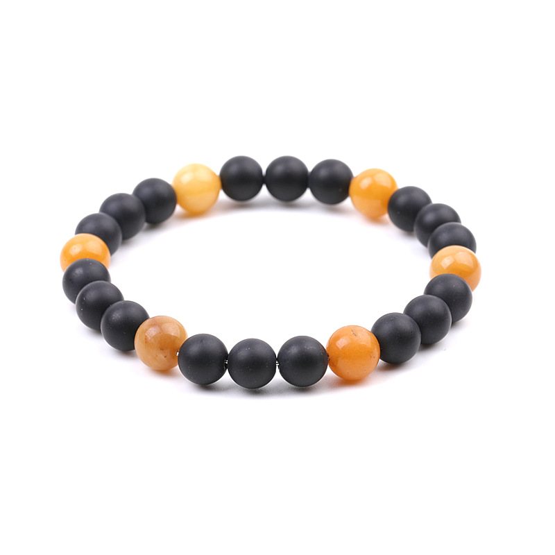 8mm Noir Mat Pierre Naturelle Oeil De Tigre Aventurine Agate Perles Bracelet Bracelets Bracelets pour Femmes Yoga Bijoux