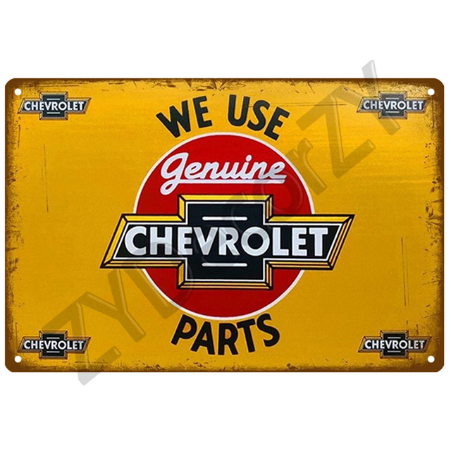 Chevy Metal PaintingPoster Tin Sign Plate Wall Posters Vintage Retro Aesthetic Room Pub Bar Garage Decor Wall Art Decoration 20cmx30cm Woo