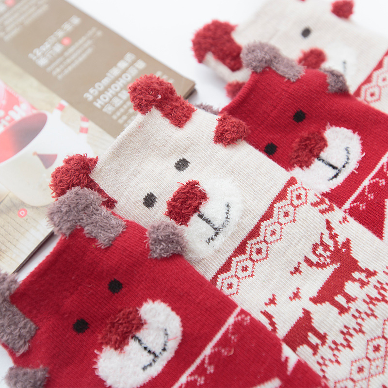 Skarpetki świąteczne bawełniane bawełniane skarpetki dla dzieci w cieple jesienią i zimą