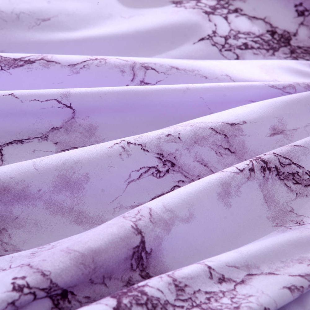 Ensembles de literie ensemble imprimé marbre blanc violet housse de couette roi reine taille couette bref linge de lit couette 3 pièces 221206280S