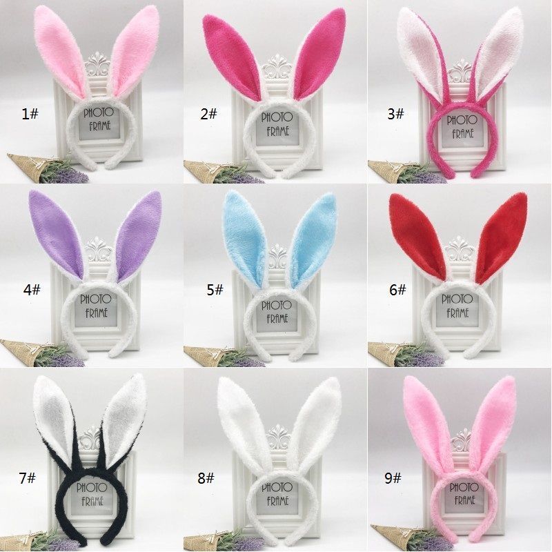 Easter Party Hairbands Adult Kids Cute Rabbit Ear Headband Prop Plush Dress Costume Bunny Ears Hairband New C1202