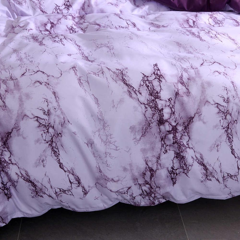 Set di biancheria da letto Set stampato in marmo bianco viola Copripiumino King Queen Size Trapunta Breve biancheria da letto Trapunte 3 pezzi 221206301P