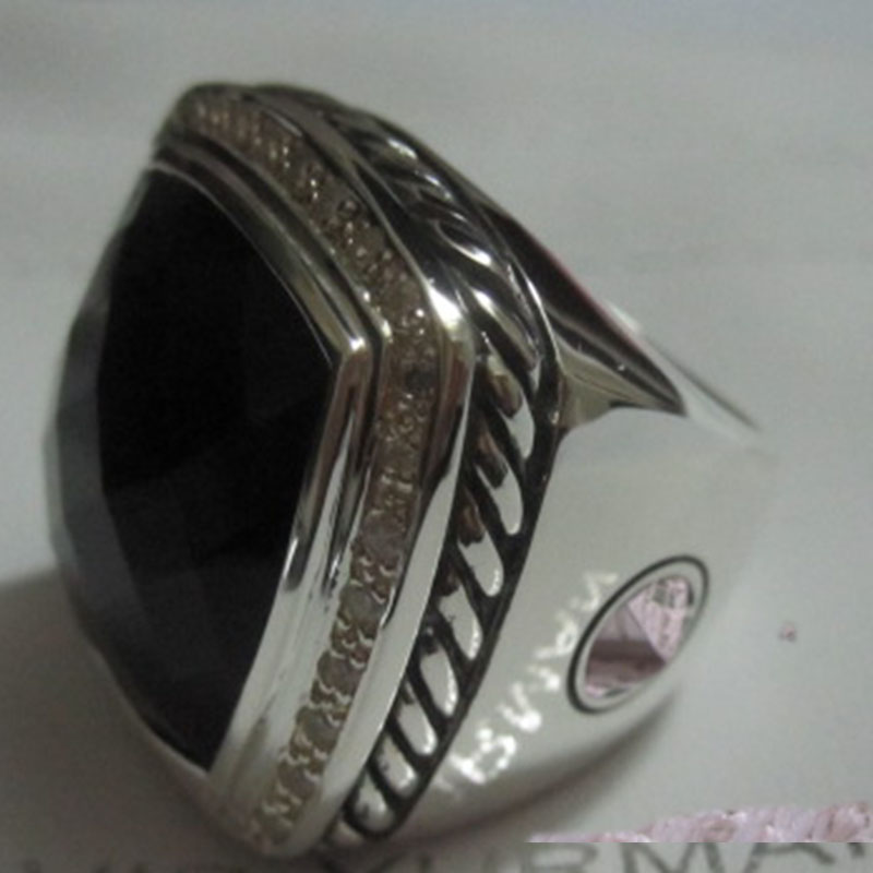 Silver smycken 20mm ring med hematit och CZ: s designsmycken fin smycken kvinnans ring