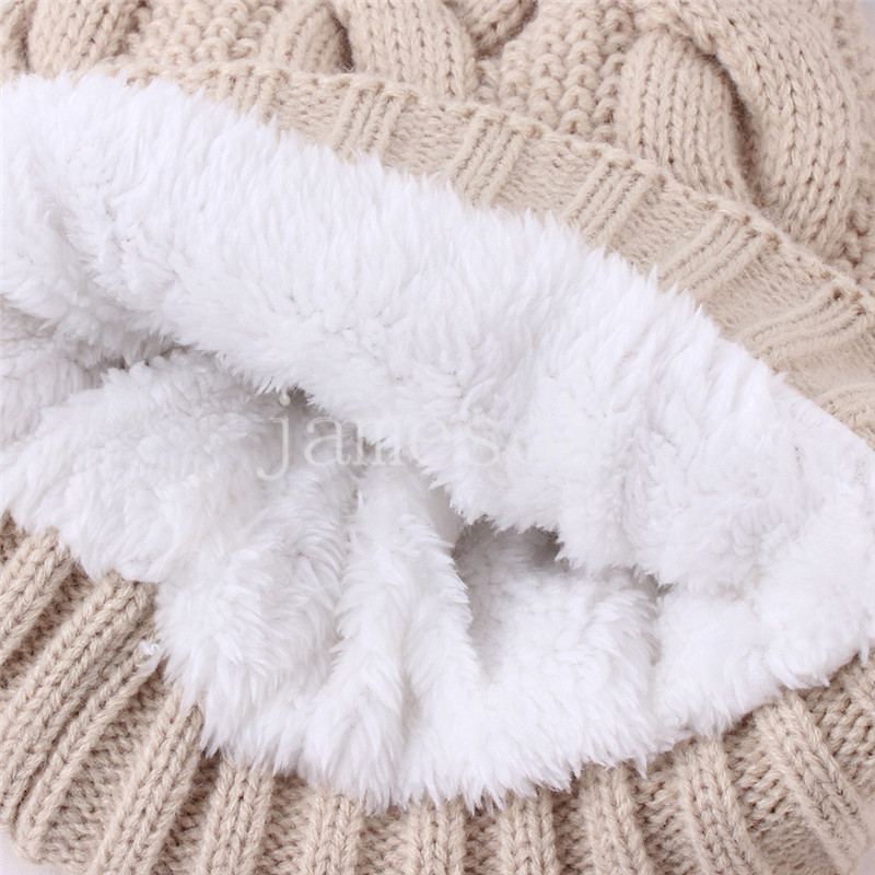 Knitted beanie hat winter warm cap warm thickened ball women's autumn and winter knitting warm cap de901