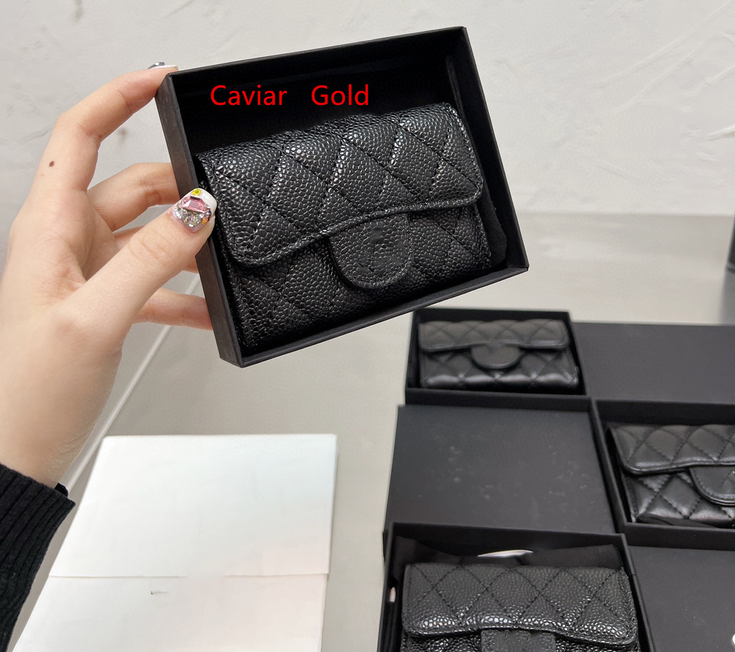 Luxury Wallet Purse CLITH Märke Plånbok Designers Classic Passport Card Holder Check Book Real Leather Original Box Womens 10cm Qu2785