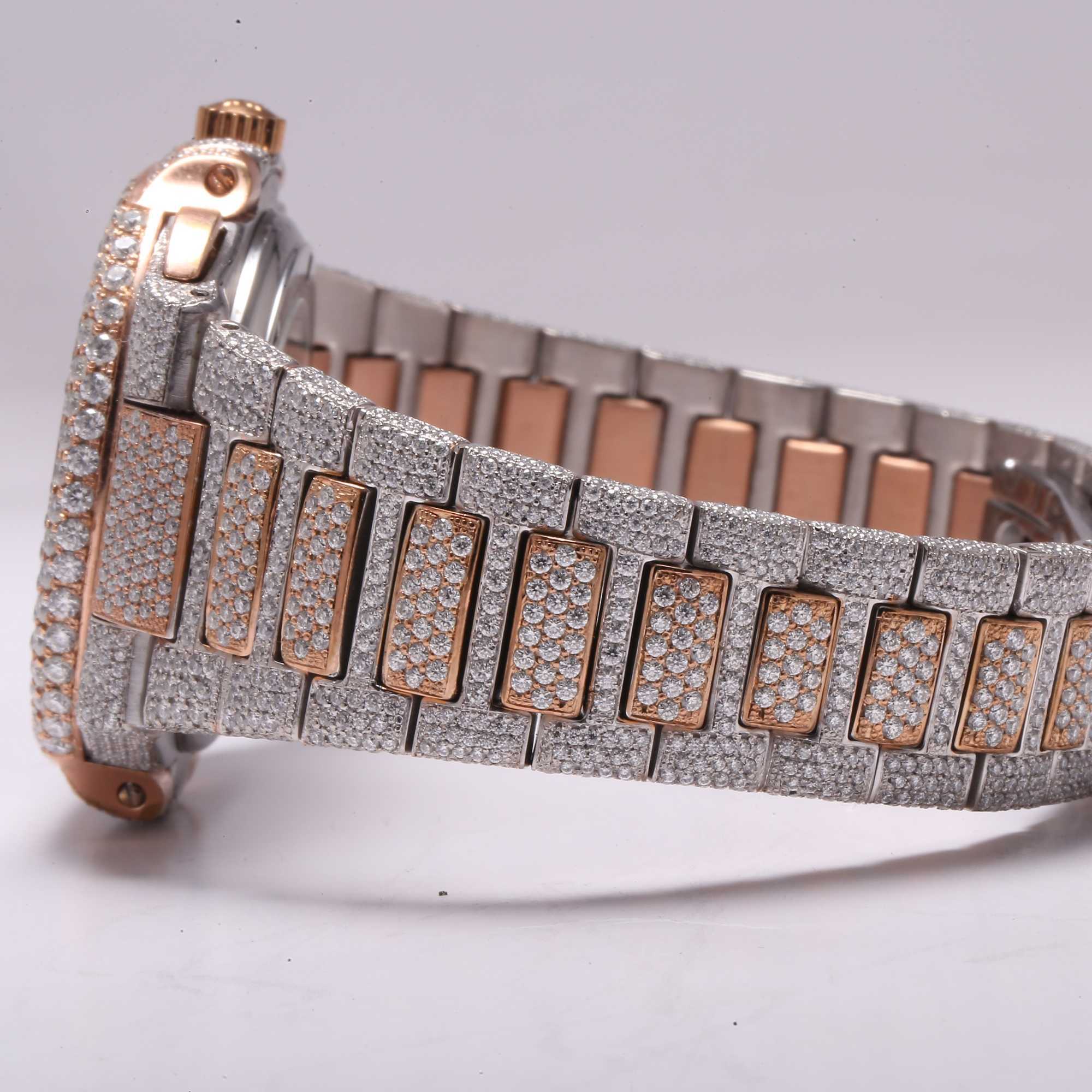 Vereiste Armbanduhren, individuelle Diamant-Luxus-Herrenuhr, handgefertigter edler Schmuckhersteller, Labgrown-Diamantuhr
