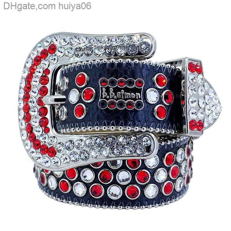 Мужчины женщины BB Simon Belt Luxury Designer Relt Retro Buckle Rifts Crystal Diamond Huiya06251F