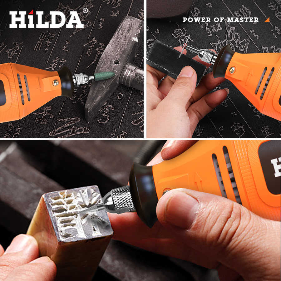 Hilda Electric Mini Drinder Grawer Grawerowanie pióro obrotowe narzędzia do szlifowania akcesoria