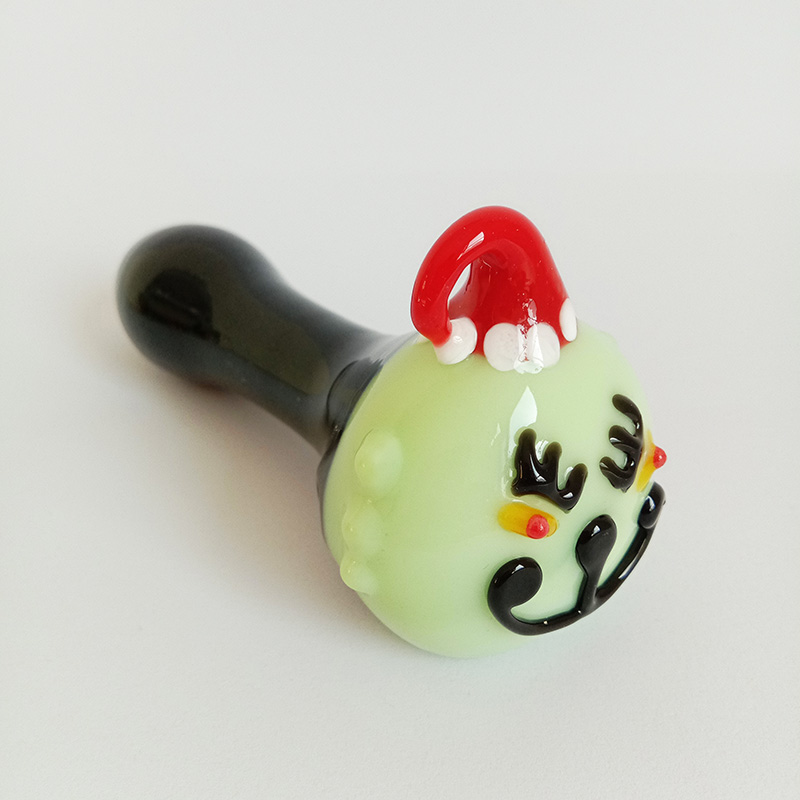 2023 New Christmas Hat Whosale Glass Hand Pipes 58g Tobacco Rig 11cm Length Smoking Burner