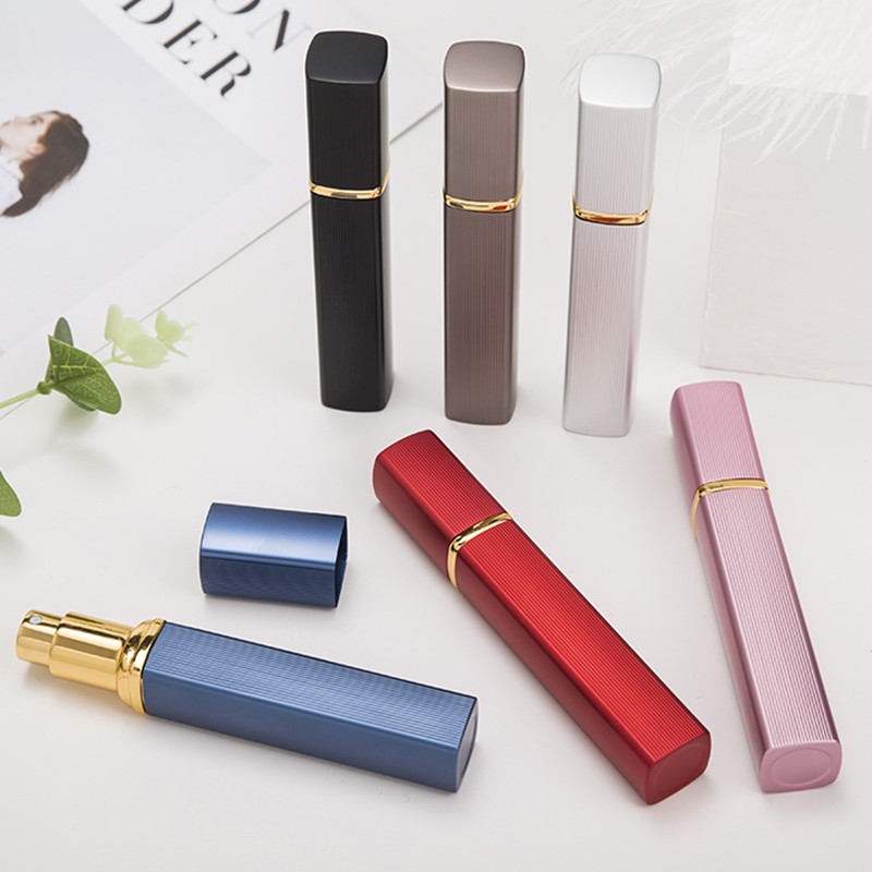 Metal Case Glass Tank Perfume Bottle Aluminum Nozzle Spray Refillable Bottles Parfum Cosmetic Container 12ml