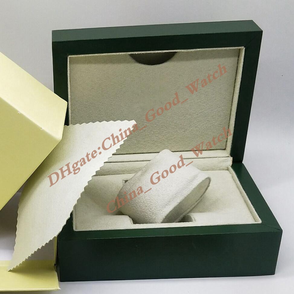 Fälle Good Factory Watch Box Dark Green Watches Box Geschenkkoffer Broschüren -Karten -Tags und Papiere für 116610 116610 116710 126610 126670 212m