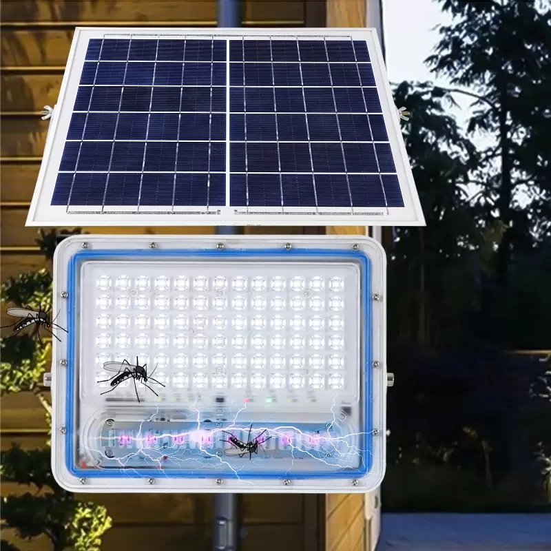 50W 100W 300W LED Solar Flood Lights Electric Mosquito Fly Bug Zapper Killer Lamp Insects Pest Remote Control IP65 Utomhuslampor