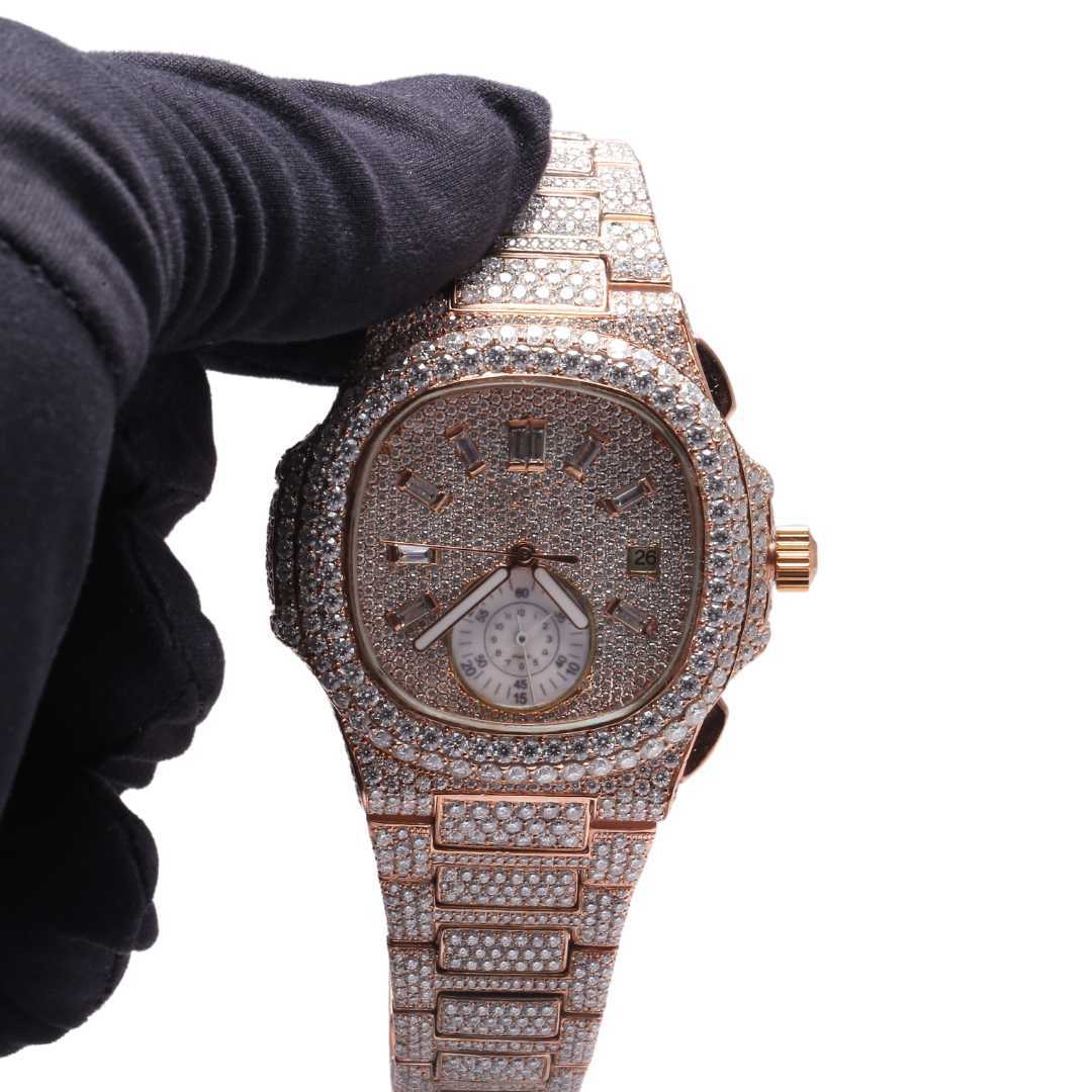 Otros relojes Relojes de pulsera con diamantes hechos a mano en laboratorio, reloj de lujo para hombre, fabricante de relojes de diamantes personalizados, joyería fina