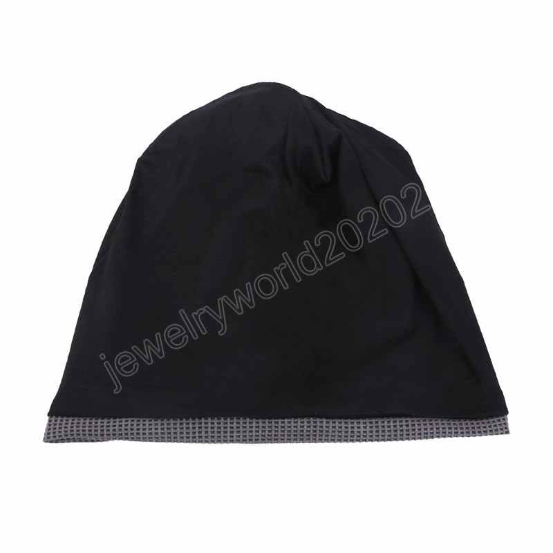 Bomullsbönor hatt för kvinnor och män dubbla lager varmt par unisex slouchy baggy hatt kemo turban cap headcover