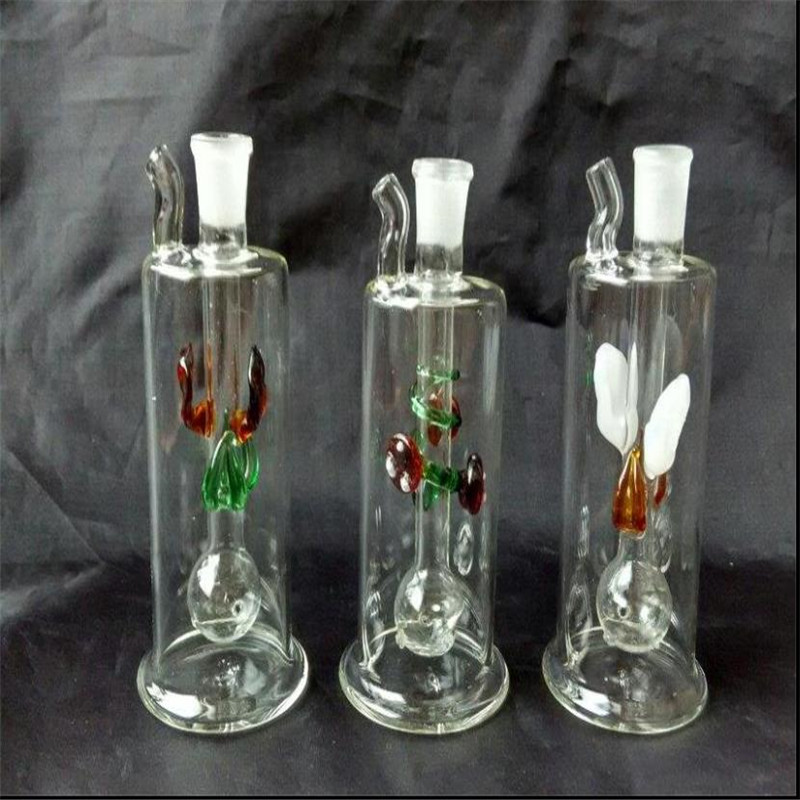 Glass pipes bubbler oil rig Glass bongs Double bottom Dolphins flat pot 10mm