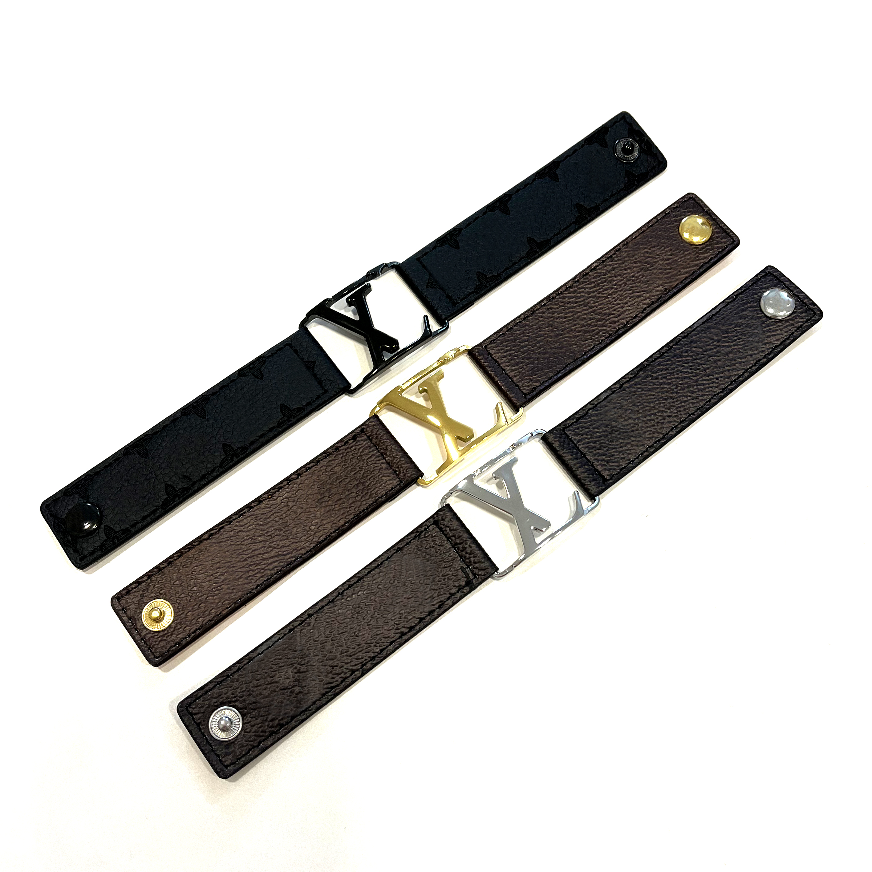 Braccialetti in pelle nera d'argento di design Braccialetti da uomo Bracciale donne Floro Flower Oro Floro Brown Floro Wide