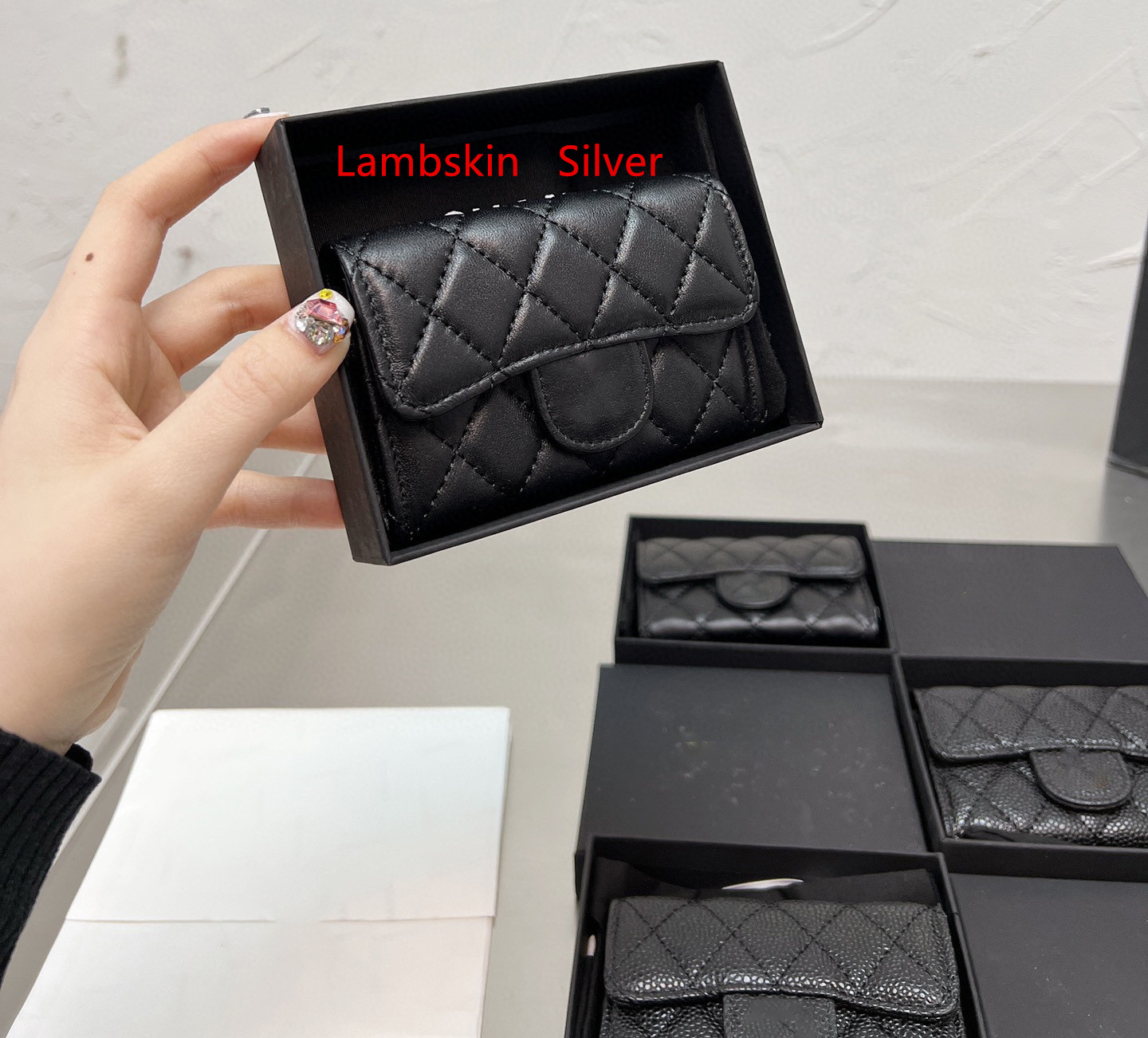 Portefeuille de luxe sac à main cluth marque portefeuille designers classique porte-carte de passeport chéquier en cuir véritable boîte d'origine femmes 10 cm Qu210A