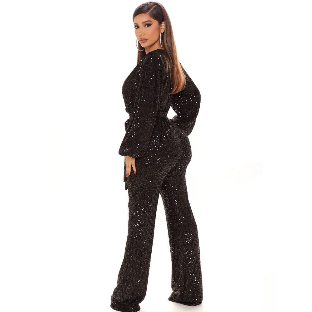 Mulheres Sexy Sparkly Jumpsuits Clubwear