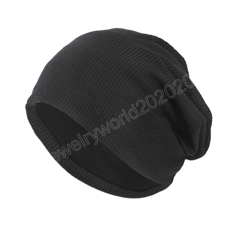 Pamuk Beanie Hat Kadınlar ve Erkekler Çift Katmanlı Çift Sıcak Çift UNISEX SOUCHY BÖLGE KİMO KEMİK Türban Kapak Başlık