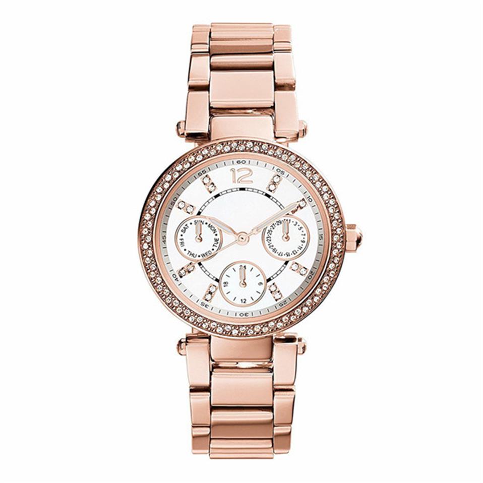 mode vrouwen horloges montre quartz horloge goud designer micheal korrs diamant M5615 5616 6055 6056 vrouw orologio di luss montre d295S