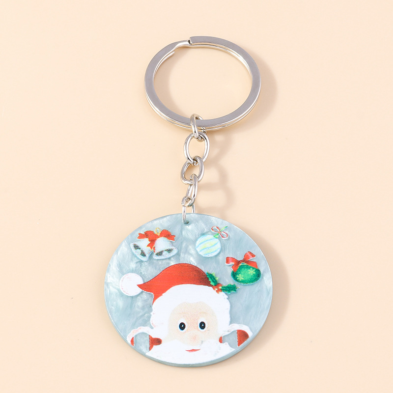 Christmas Keychains Santa Claus Cartoon Keychain Luggage Bag Decorative Pendant Keyring Gift Key Chain