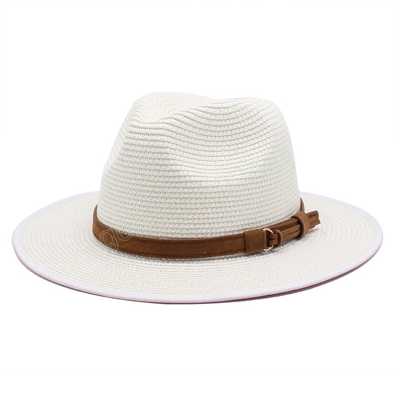 Panama Hat Spring Summer Straw Sun Hats For Women Man Outdoor UV Protection Beach Cap Chapeau Femme