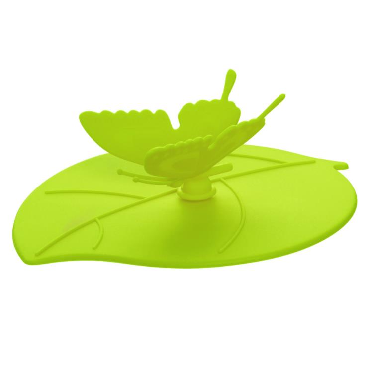 İçecek Yazılım Kapağı Sevimli Kelebek Silikon Kupa Kapakları Sızdır Yalıp Dönemli Güzel 3D Kelebek Leaves Bardakları Kupa için Toz Geçirmez Conta Kapağı SN432