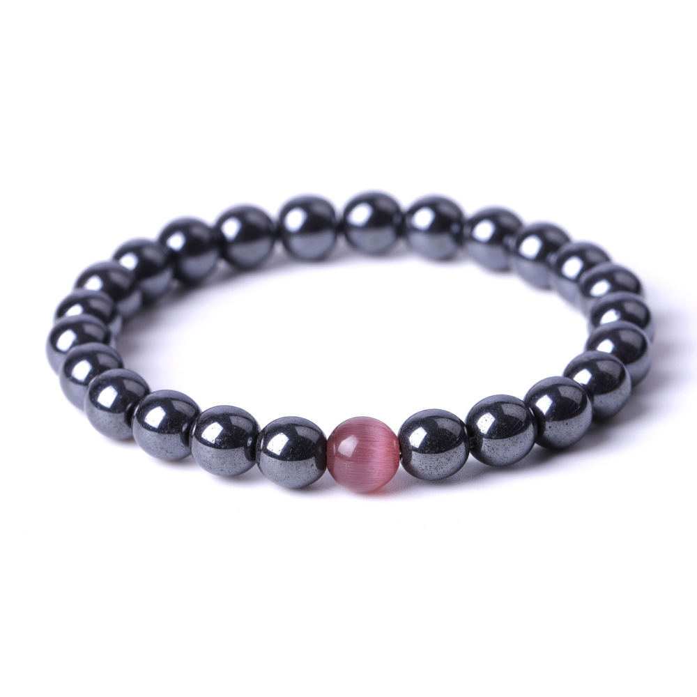 8mm Noir Hématite Multicolore Opale Perles Bracelet Bracelets Bracelets pour Femmes Hommes Yoga Bijoux