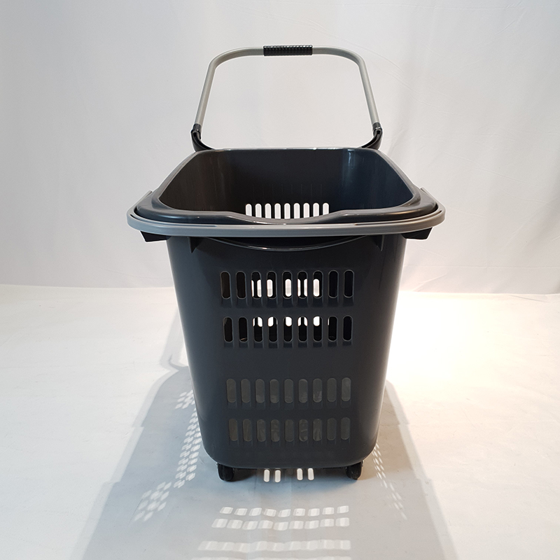 Al por mayor de la gran capacidad, cesta de plástico enrollable, cestas de compras de plástico