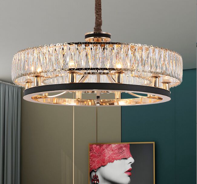 Nowoczesny czarny luksusowy żyrandol artystyczna dekoracja kryształowe oświetlenie sufitowe LED oprawy oświetleniowe w stylu vintage lampa wisząca do salonu jadalnia