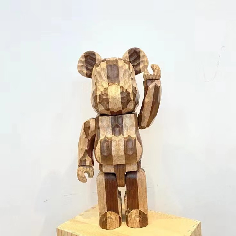 New Spot Game Bear Brick 400% Wooden Horizon Wave Chess Pattern Tide Handmade Ornament 28CM