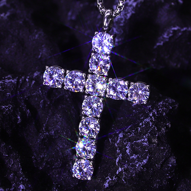 Topbling Cross Pendanty Naszyjnik 18K prawdziwy złoty stal ze stali nierdzewnej mężczyźni Kobiety miłośnik prezent para biżuterii religijnej