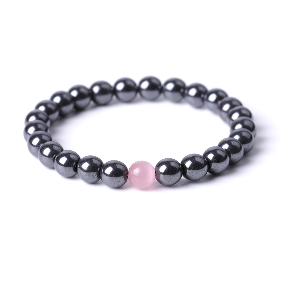 8mm Noir Hématite Multicolore Opale Perles Bracelet Bracelets Bracelets pour Femmes Hommes Yoga Bijoux