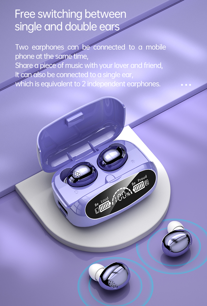 Écouteurs sans fil en gros M32 TWS Écouteurs Bluetooth 5.1 HD Call Annulation de la banque d'alimentation Affichage numérique Affichage numérique Affichage sportif imperméable