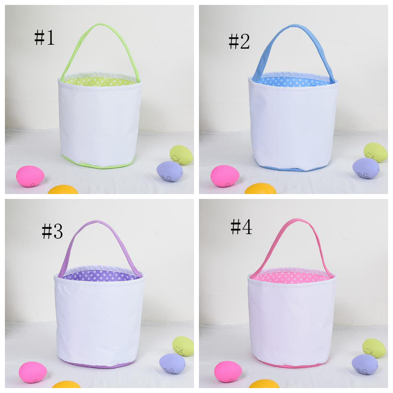 Blank Easter Bunny Basket Party Kids Bag tom Canvas Bucket Baby Boy Toddler Stopper liten stor mjuk present￤ggs￤gg 12 Designs YG1206