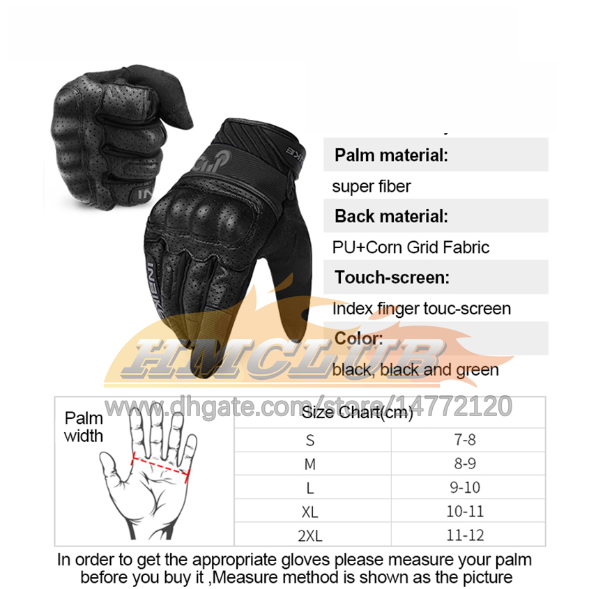 Luvas de motocicleta St647 Luvas de moto de couro premium Tela protetora Tela de toque de toque de dedo completo Meninas de palmadas