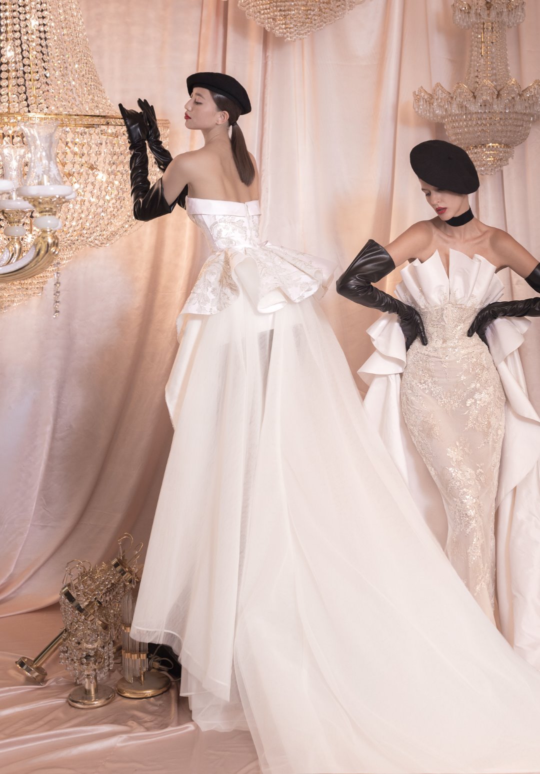 Robes De Mariée Glamour A-ligne Tache Sans Bretelles Avec Le Candidat Hi-Lo Conception Spéciale Du Dos Robe De Robe De Cour En Tulle Sur Mesure Robe De Mariée Taille Plus Vestidos De Novia