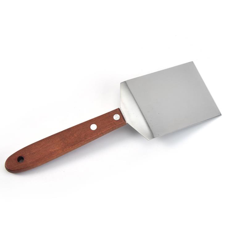 Baking Tools Stainless Steel Steak Spatula Pancake Scraper Turner Grill Beef Fried Pizza Shovel With Wood Handle Kitchen BBQ Tools SN4752