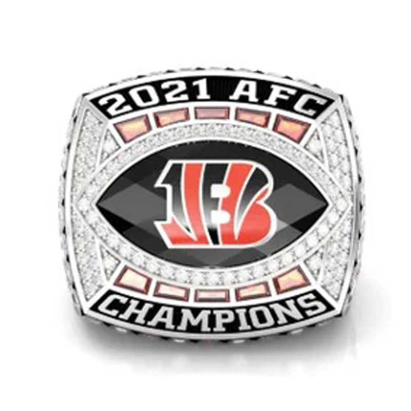 Cluster Ringen 2021 AFC DHAMPION Ring Cincinnati Bengal Tiger NFL2022 Nieuwe Hoge kwaliteit Ring T221205276J