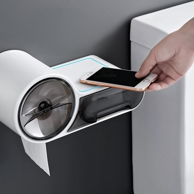 Porte-papier toilette Portable, support de rouleau de papier toilette, support de rangement pour la maison, distributeur de papier hygiénique, salle de bains mural Water219u