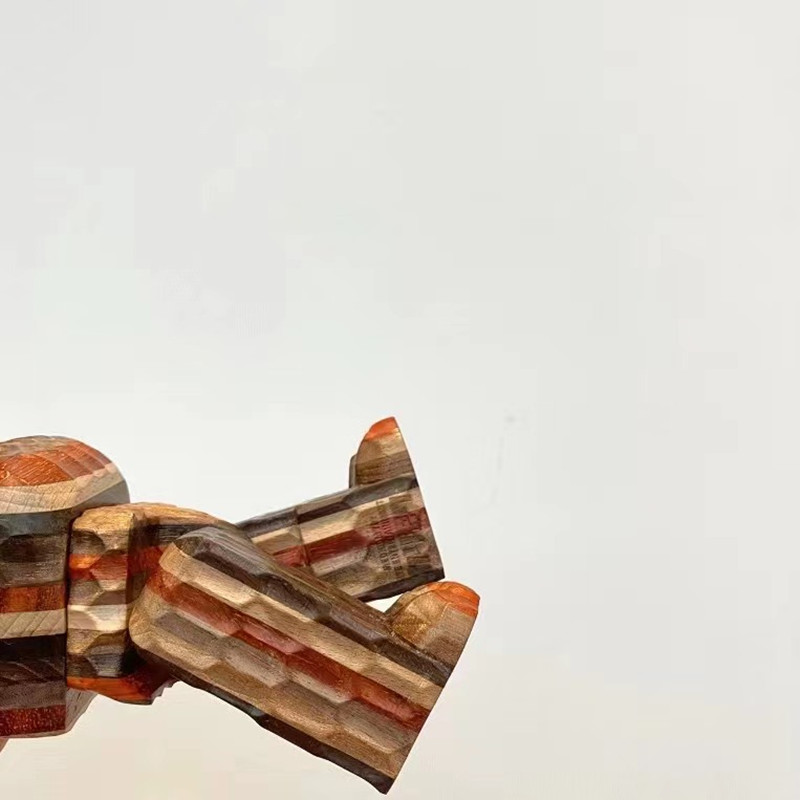 لعبة بقعة جديدة Bear Brick 400 ٪ Wooden Horizon Wave Wave Pattern Tide Tide Handmade Ornament 28 سم