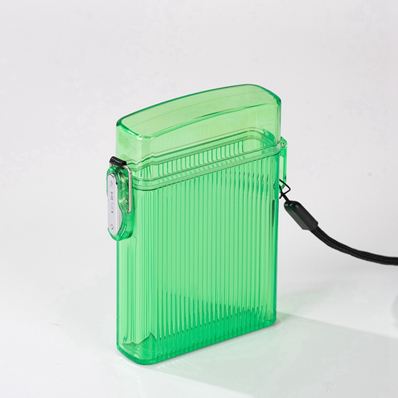 Colorful Transparent Plastic Cigarette Case Dry Herb Tobacco Holder Storage Box Portable Lanyard Sealing Waterproof Smoking Stash Container Pendant Necklace