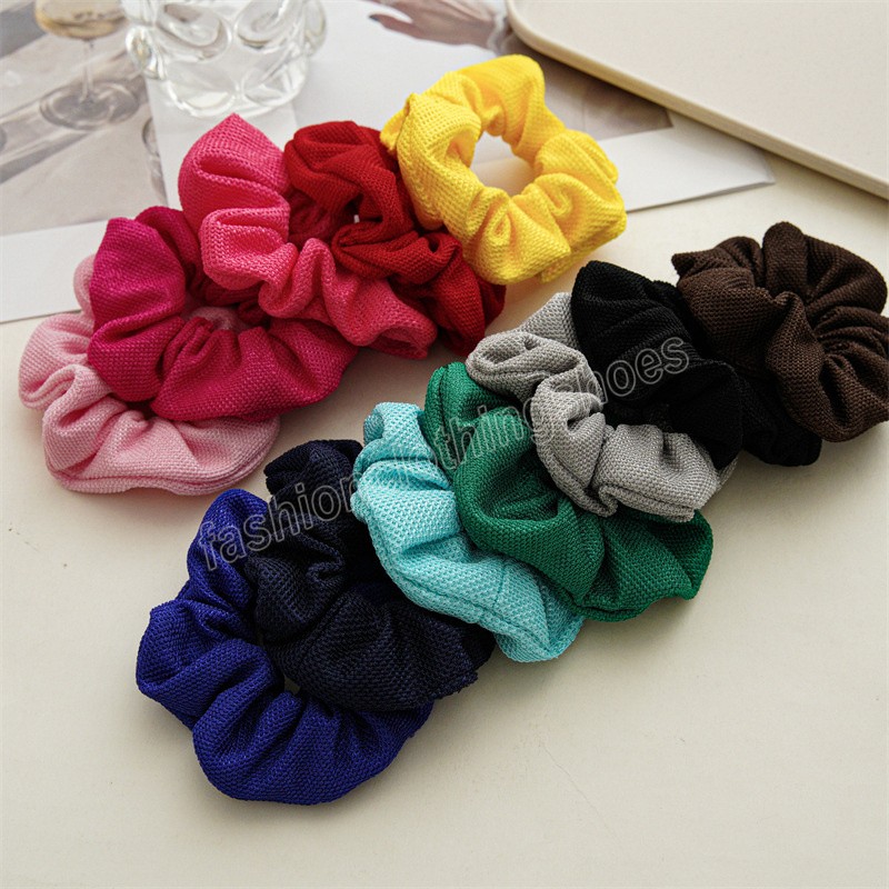 Fascia capelli elastica fatta a mano in seta coreana Scrunchie Moda in raso Tinta unita Porta coda di cavallo Corde capelli Accessori capelli fascia