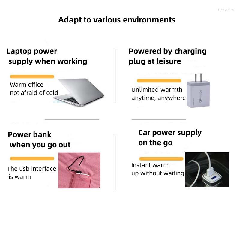 Dywany 5 V Ket elektryczny koc elektryczny wielofunkcyjny szal rozgrzewki ogrzewanie Podróż przenośna grzejnik domowy biuro 279c