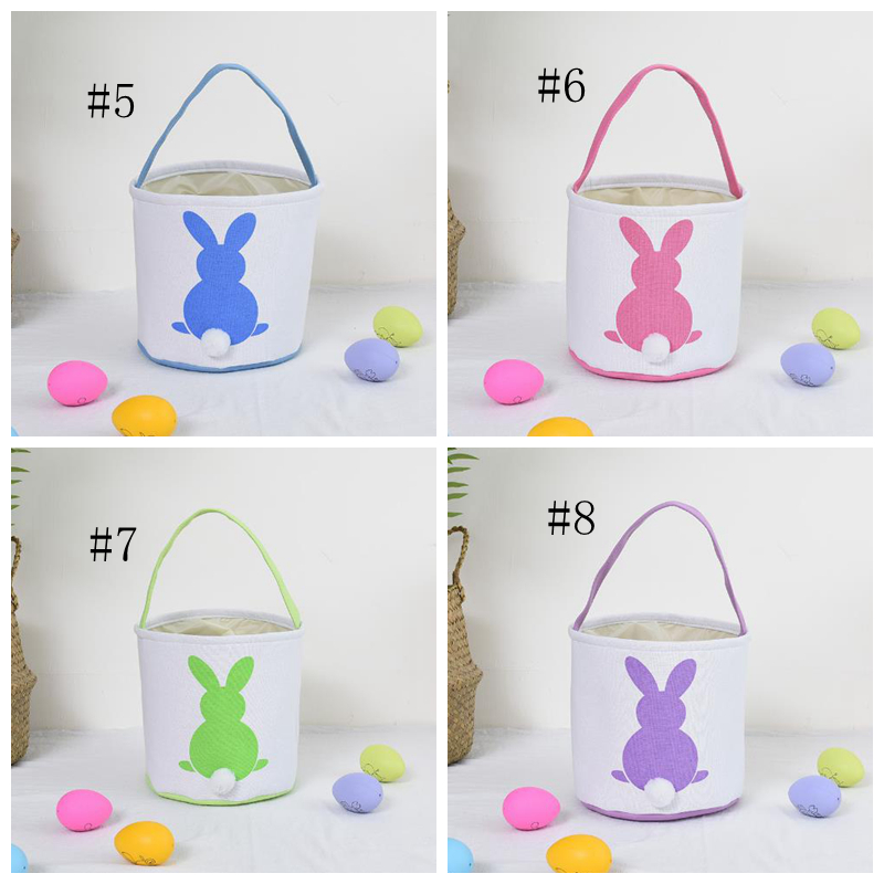 Blank Easter Bunny Basket Party Kids Bag tom Canvas Bucket Baby Boy Toddler Stopper liten stor mjuk present￤ggs￤gg 12 Designs YG1206