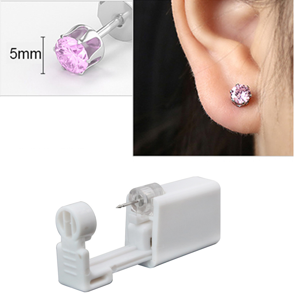 2 PzUsa E Getta Sterile Orecchio Naso Piercing Pistola Kit Unità di Sicurezza Portatile Self Ear Naso Pierce Strumento con Borchie