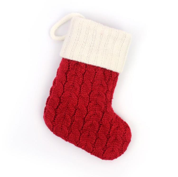 18X14cm Exquisite Christmas Socks Festive Scene Decoration Knitted Christmas Letter Sock Gift Bag SN437