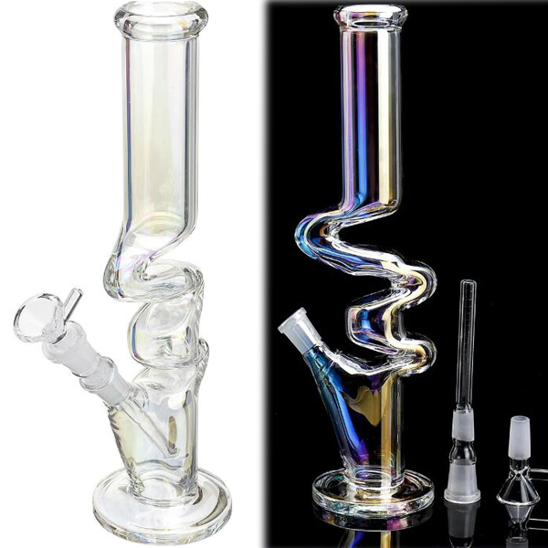 BIG Glass Bongs Hookahs Straight Tube Glass Water Pipe Bong Thick Ice Catcher diffuser downstem percolator