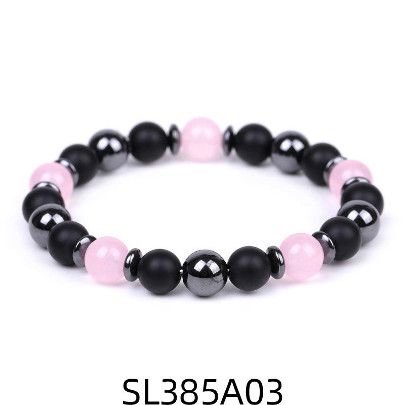 8mm Black Matte Hematite Beads Bracelet Natural Tiger Eye Stone Kallaite Rose Quartz Bracelets for Women Men Yoga Jewelry