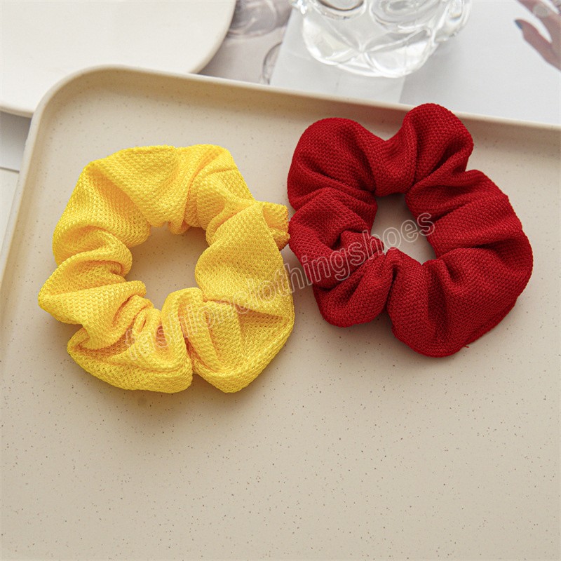 Fascia capelli elastica fatta a mano in seta coreana Scrunchie Moda in raso Tinta unita Porta coda di cavallo Corde capelli Accessori capelli fascia